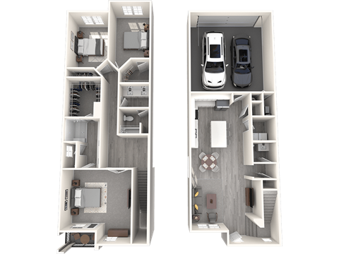 Floor plan for 3 beds, 2.5 baths, 1789 sqft